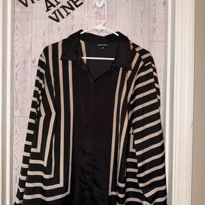 Striped Black and Cream Blouse